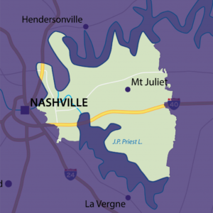 Map view of Mt. Juliet Tennessee